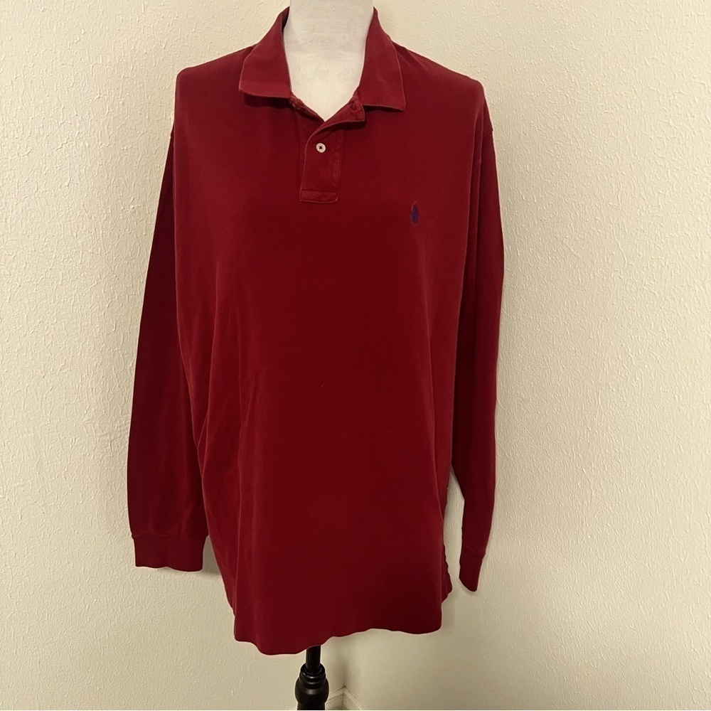 Vintage Polo Ralph Lauren Men’s Long Sleeve XL 100% Cotton Red Collared Shirt